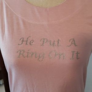 NWOT "He Put A Ring On It" Sequined Tshirt